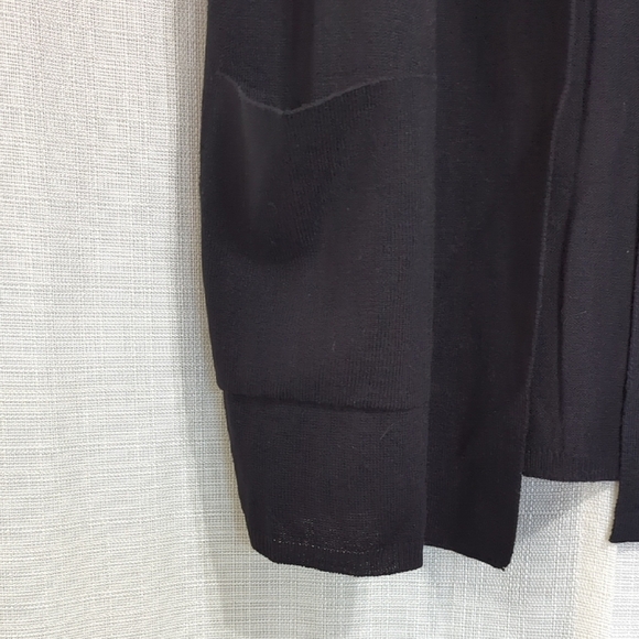 Turtle Bay Black Open Front Cardigan Womens Sleeveless Black Shawl Collar Medium - Picture 3 of 7